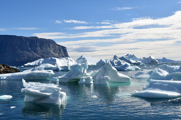Eisberge in der Hafenbucht
