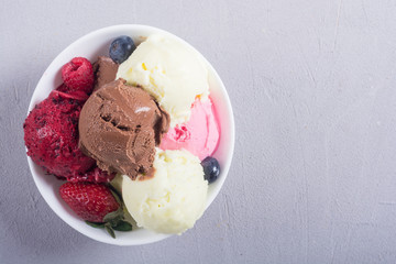 Mix of ice cream ball