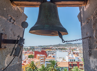 Obraz premium Big old bell in the bell tower of an old church