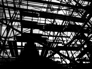 silhouette scaffolding Elements black and white