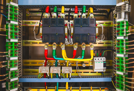 Controller cabinet wiring supply,Electric circuit breakers in a electrical switchboard connection,Synchronization,Generator Protection in the cabinet in coal power plants.