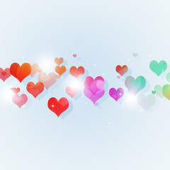 Fototapeta na wymiar Valentine Multicolor hearts
