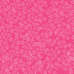 Pink Wild Flowers Seamless Vector Pattern