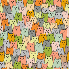 cats pattern minimalism color