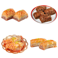  Turkish delight sweets collage isolated on white