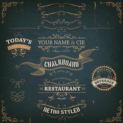 Elegant Hand Drawn Golden Banners And Ribbons/ Elegant Hand Drawn Golden Banners And Ribbons