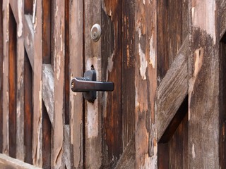 Old wooden big door.