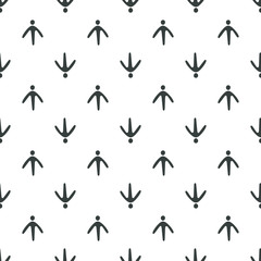 Seamless pattern, animal foot vector background illustration.Bird footprint.
