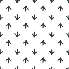 Seamless pattern, animal foot vector background illustration.Owl footprint.