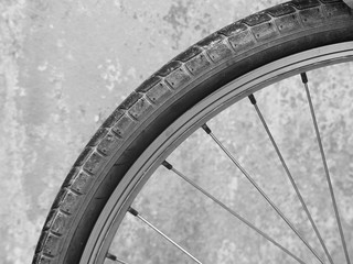 Close up shot of a bicycle wheel