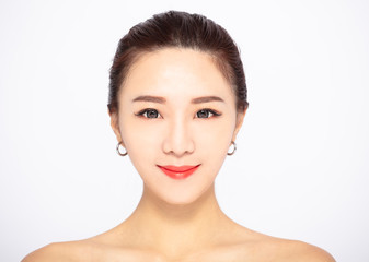 Obraz premium closeup Beauty face of the young beautiful woman