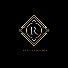 Classic Geometric R Letter Logo