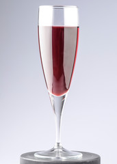closeup of a glass of red wine
