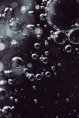 Bubbles in the water close-up