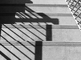 Architectural design of stairs with shadow
