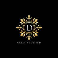 Gold Classic D Letter Logo