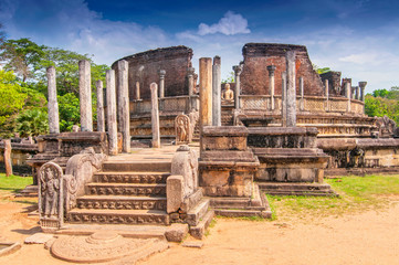 Vatadage (Round House) of Polonnaruwa ruin Unesco world heritage on Sri Lanka.