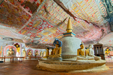 Cave of the Great Kings, Dambulla Cave Temples, UNESCO World Heritage Site, Central Province, Sri...