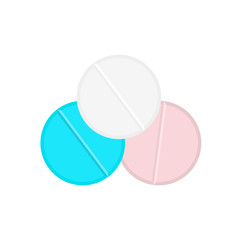 Drugs and Pills isolated on white background, Medical pill, Tablet symbol. Vector Illustration.