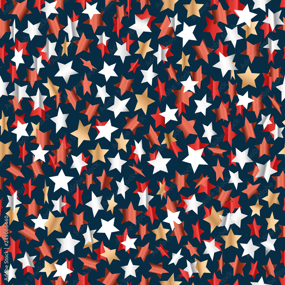 Poster color stars on dark background. abstract seamless backgrond. vector template with shining stars