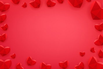 Red background with hearts