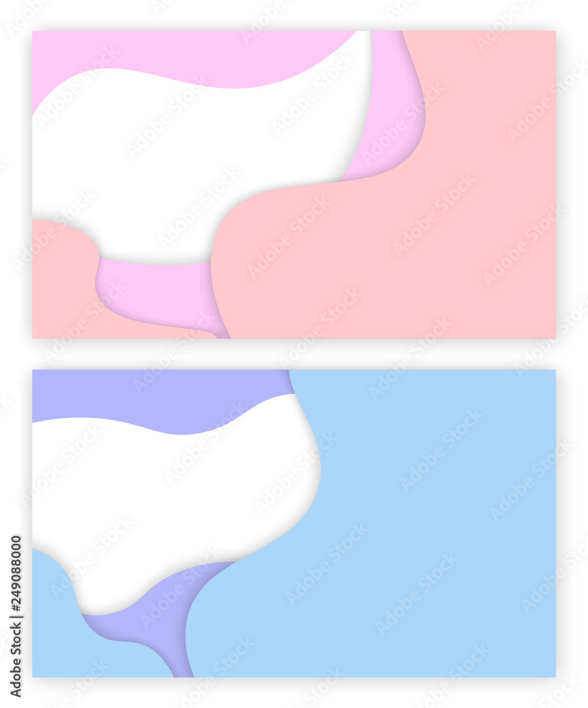 Poster abstract background with paper cut color patterns. 3d backdrop with waves. minimalist banner with fl