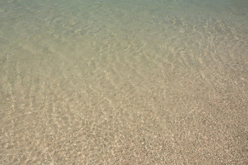 Shining blue sea water ripple background. Elafonisi beach, Crete Island landmark.