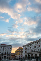 Fototapeta na wymiar The panorama of Piazza della Vittoria square, Brescia, italy