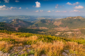 Beautiful autumn mountain landscape on Tatry in Poland.