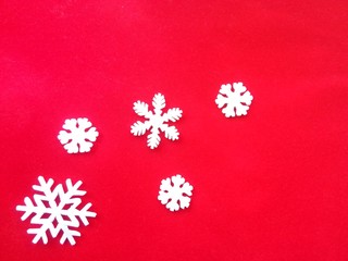 snowflake on a red background