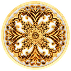 Gilded stucco, collection gold cartouche	