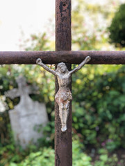 christian cross in a cemetery