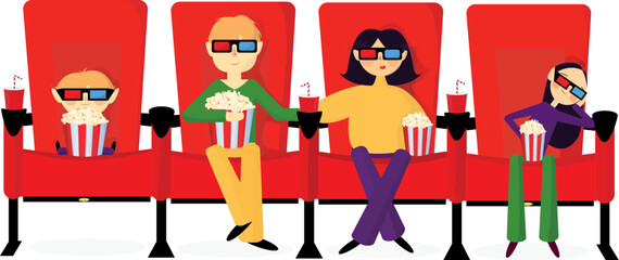 family in the cinema