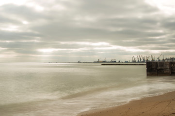 The city beach in the winter
