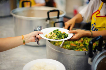 The concept of society in sharing each other, donating to the poor