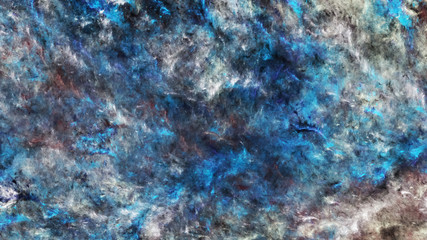 Abstract blue and grey fantastic clouds. Colorful fractal background. Digital art. 3d rendering.