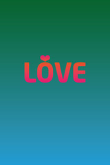 love message on color gradient