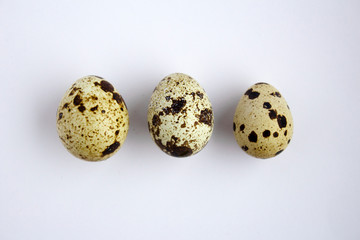 quail eggs on a white background