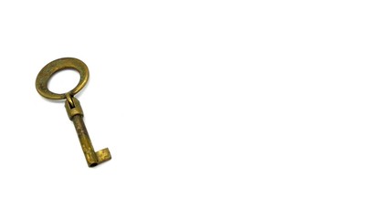 Vintage KEY isolated on white background with space for your text or design
