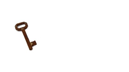 Vintage KEY isolated on white background with space for your text or design