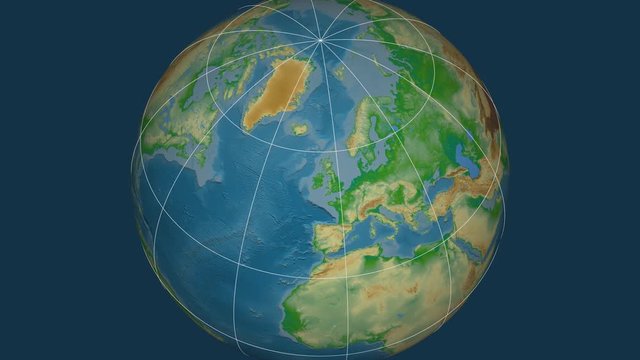 Zoom-in on United Kingdom outlined. Physical