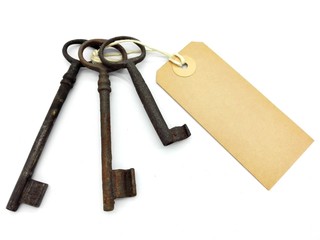Vintage KEYS isolated on white background