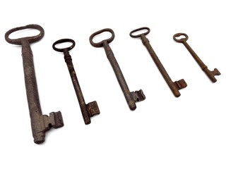 Vintage KEYS isolated on white background