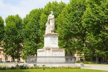 Fototapeta na wymiar Monument to Pietro Leopoldo I, in Piazza Martiri della Liberta of Pisa, Italy.