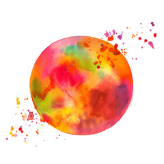 An abstract artistic colorful watercolor background texture with paint splashes, vector drawing with a place for text or logo