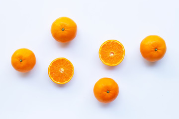 Fresh orange citrus fruit on white.
