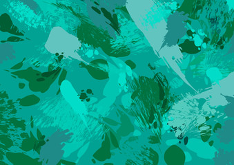 Fototapeta na wymiar Abstract turquoise background with stones textures, marble stains, colored divorces. Textured Emerald pattern. Vector illustration.