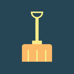 Silhouette icon shovel for snow cleaning