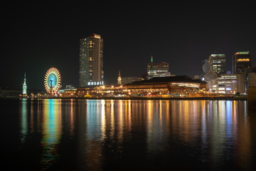 Fototapeta na wymiar Port of Kobe at night