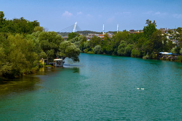 Manavgat city on Manavgat river. Turkey. Antalya
